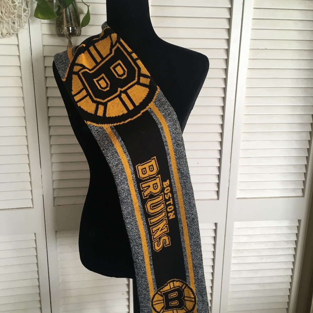 🔥 Boston Bruins NHL Official Spoked-B Scarf - Black & Gold Game Day Ready! 🏒🐻